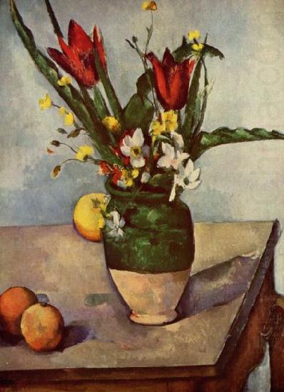Stilleben, Tulpen und apfel, Paul Cezanne